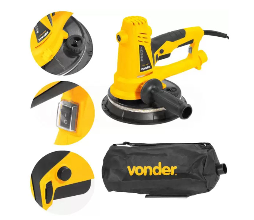 Lixadeira de Parede c/ Saco Coletor de Pó - 750W - 127V - Vonder - Imagem 3